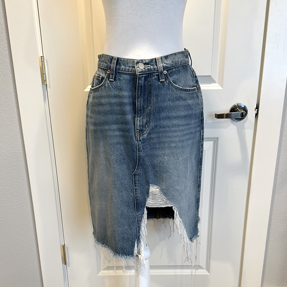 Erica Denim Distressed Skirt